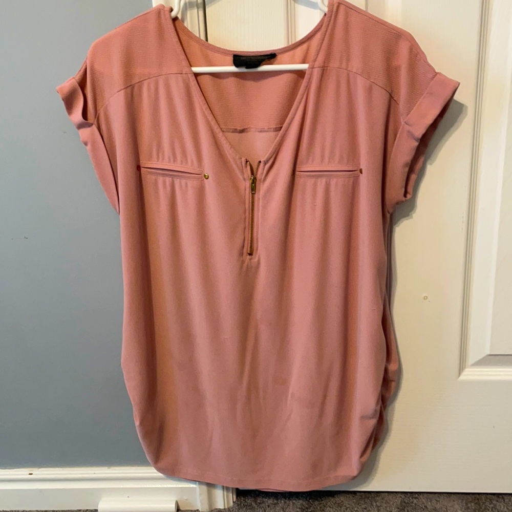 Pink maternity blouse